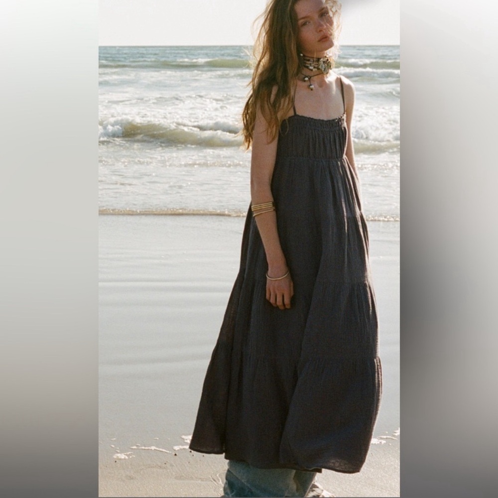 ZARA COTTON GAUZE MIDI DRESS
GRAY NWT